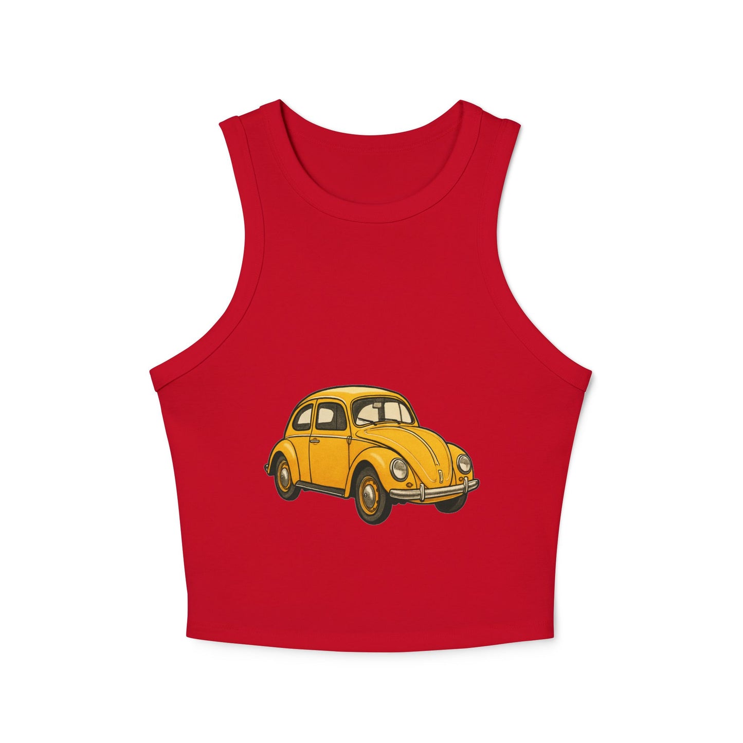Vintage Car Graphic Racer Tank Top - Casual Wear, Summer Outfit, Gift for Her, Retro Style, Festival Clothing