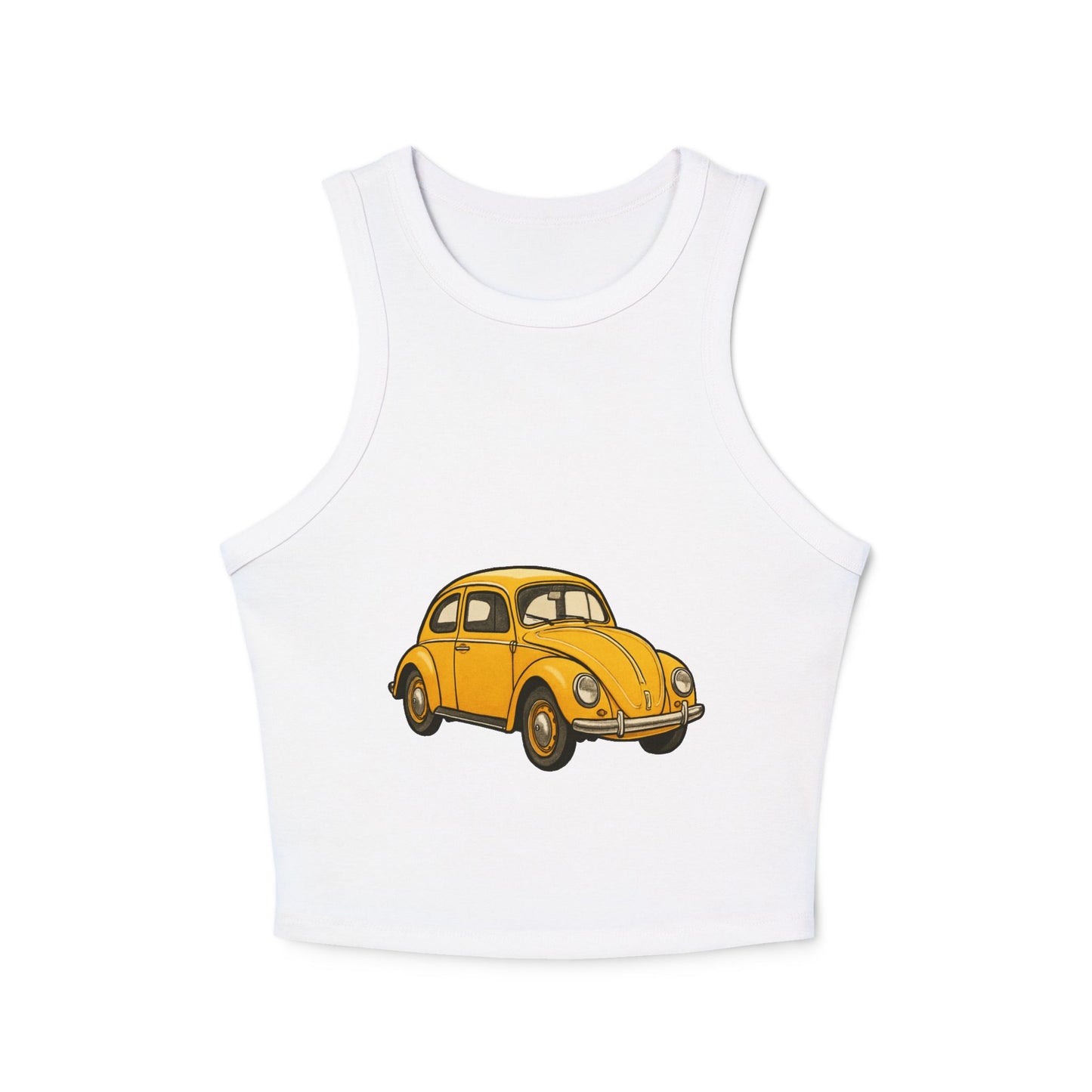 Vintage Car Graphic Racer Tank Top - Casual Wear, Summer Outfit, Gift for Her, Retro Style, Festival Clothing