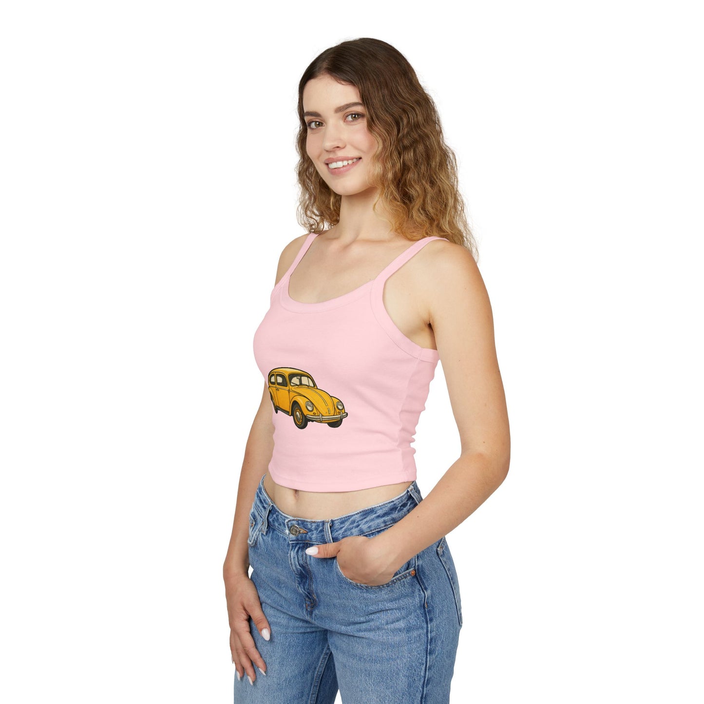 Yellow Beetle Car Graphic Women's Tank Top | Summer Casual Wear, Road Trip Fashion, Festival Outfit, Vintage Car Lover Gift