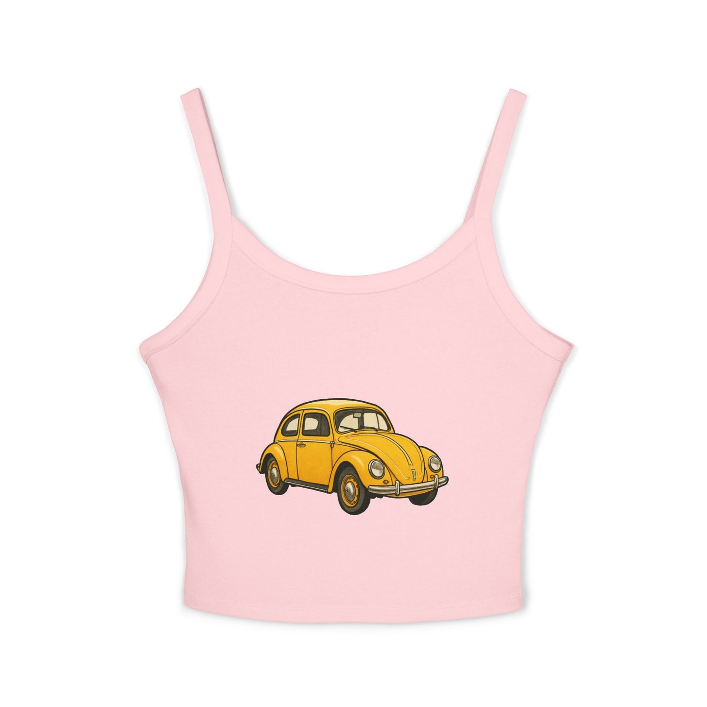 Yellow Beetle Car Graphic Women's Tank Top | Summer Casual Wear, Road Trip Fashion, Festival Outfit, Vintage Car Lover Gift