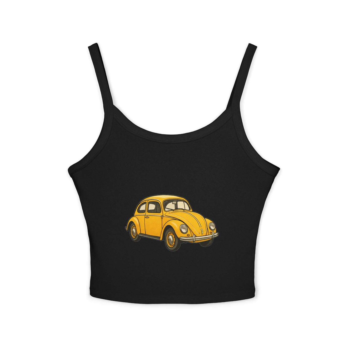 Yellow Beetle Car Graphic Women's Tank Top | Summer Casual Wear, Road Trip Fashion, Festival Outfit, Vintage Car Lover Gift