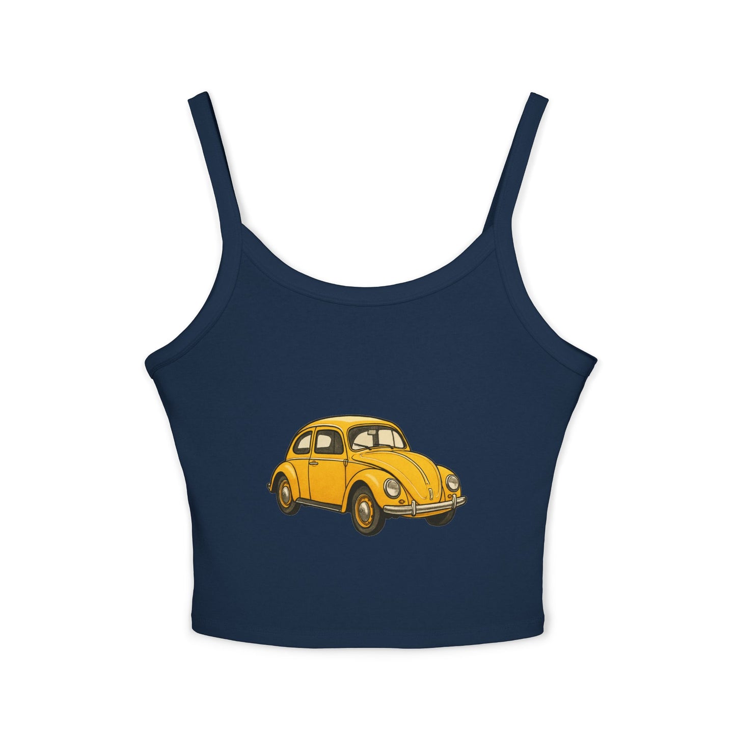 Yellow Beetle Car Graphic Women's Tank Top | Summer Casual Wear, Road Trip Fashion, Festival Outfit, Vintage Car Lover Gift