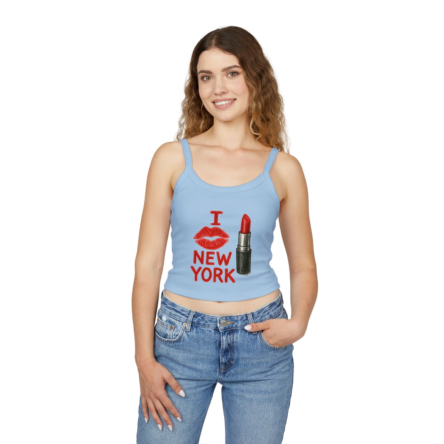 I Love New York Women's Spaghetti Strap Tank Top, Summer Graphic Top, Travel Souvenir, Cute Layering Piece, Gift for New Yorkers, [...]
