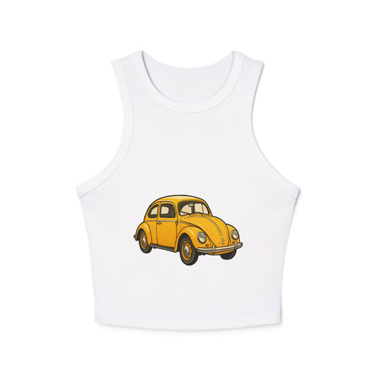 Vintage Car Graphic Racer Tank Top - Casual Wear, Summer Outfit, Gift for Her, Retro Style, Festival Clothing