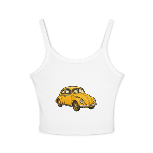 Yellow Beetle Car Graphic Women's Tank Top | Summer Casual Wear, Road Trip Fashion, Festival Outfit, Vintage Car Lover Gift