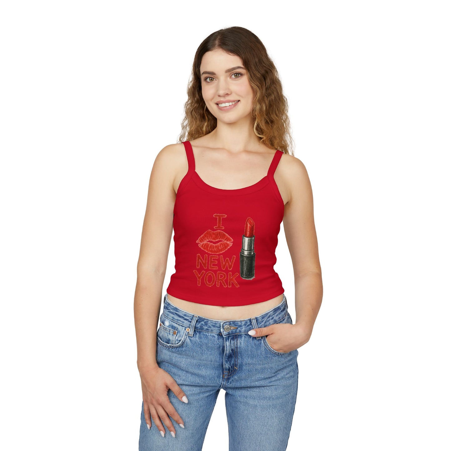 I Love New York Women's Spaghetti Strap Tank Top, Summer Graphic Top, Travel Souvenir, Cute Layering Piece, Gift for New Yorkers, [...]